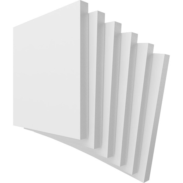 7 3/4W X 7 3/4H X 5/8T PVC Hobby Boards, Unfinished, 6PK